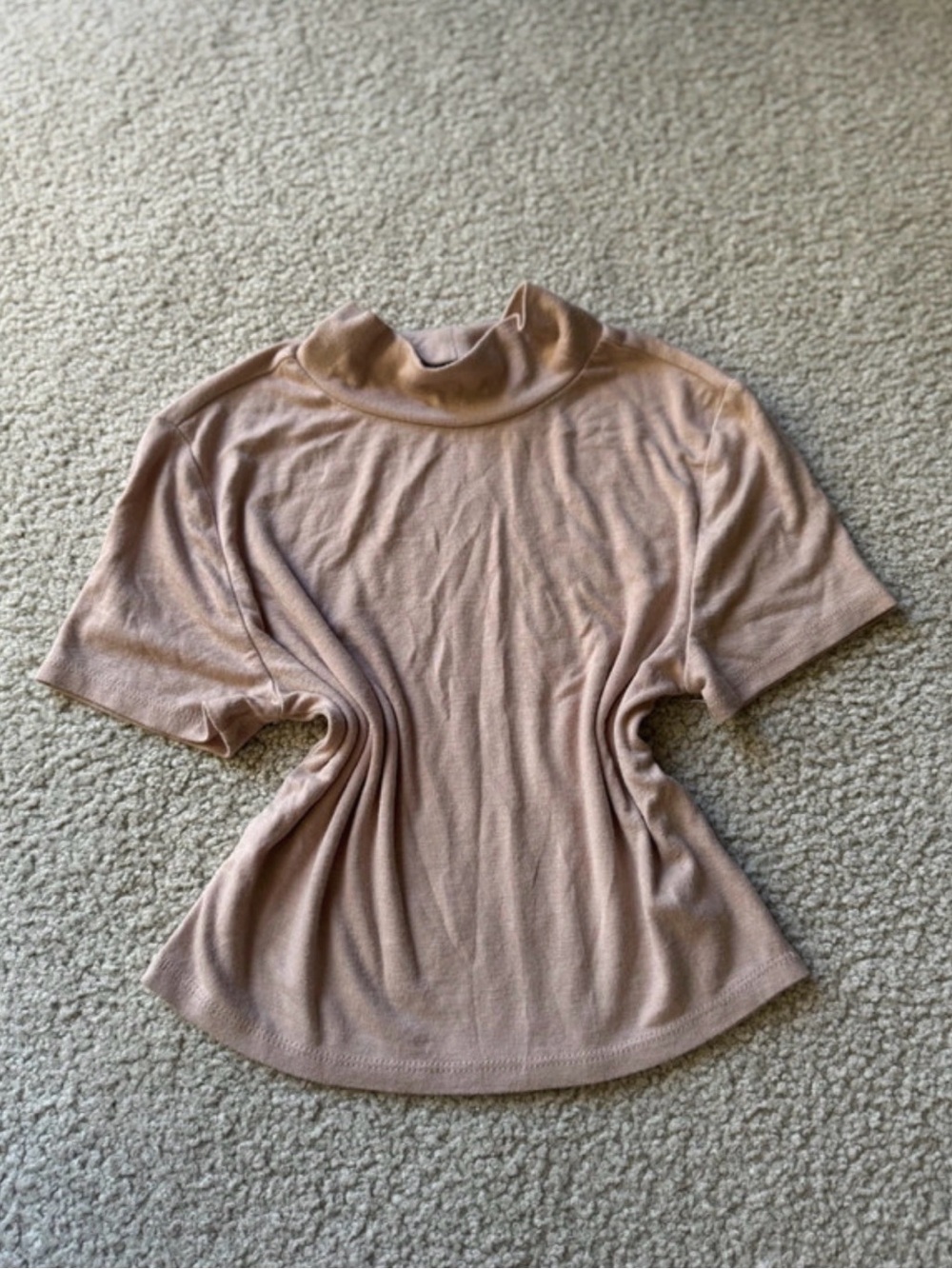 Forever 21 Blush Short-Sleeve Mock Neck Top